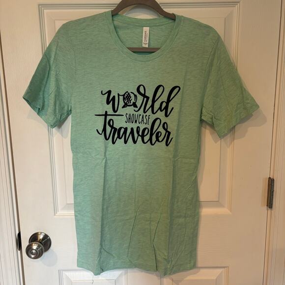 EPCOT World Showcase Traveler Disney World Tee Mint Small - Picture 1 of 6